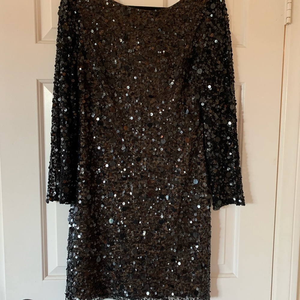 Aidan Mattox Black Sequin Dress